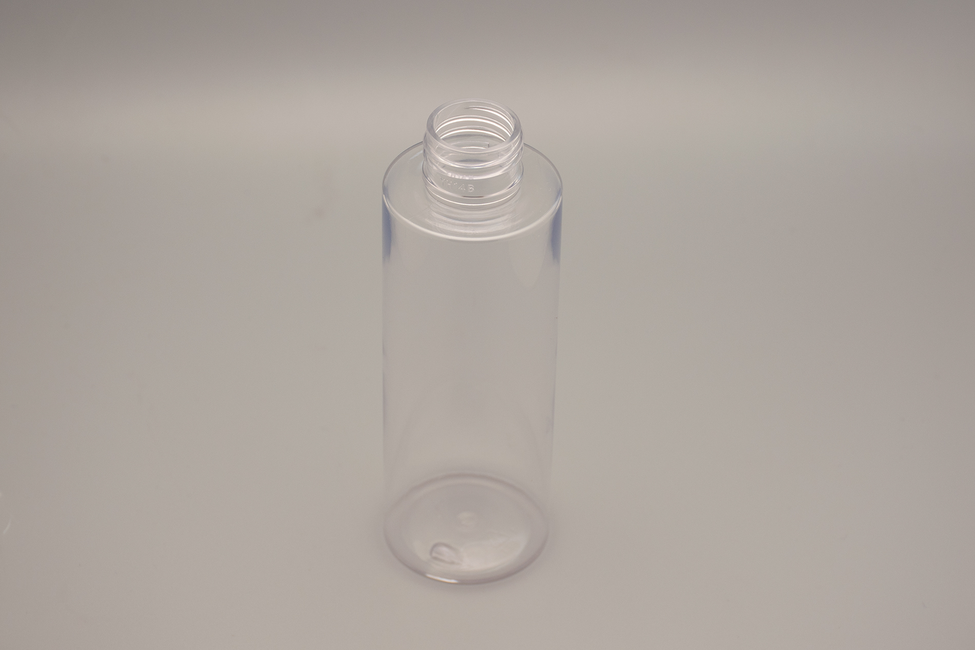 120 mL/4oz clear PET plastic cylinder round bottle with 24-410 neck