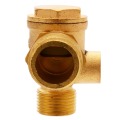 3Port Air Compressor Valve Brass 90Degree Threaded Central Pneumatic Check Valve Replacement Plumbing Hardware Strength Durable