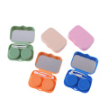 Lovely Pocket Mini Contact Lens Case Solid Color Travel Kit Easy Carry Mirror Lenses Box Container