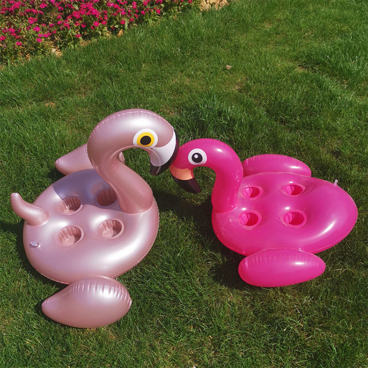 Flamingo Inflatable Coasters Pink Inflatable Drink Float Holders 2