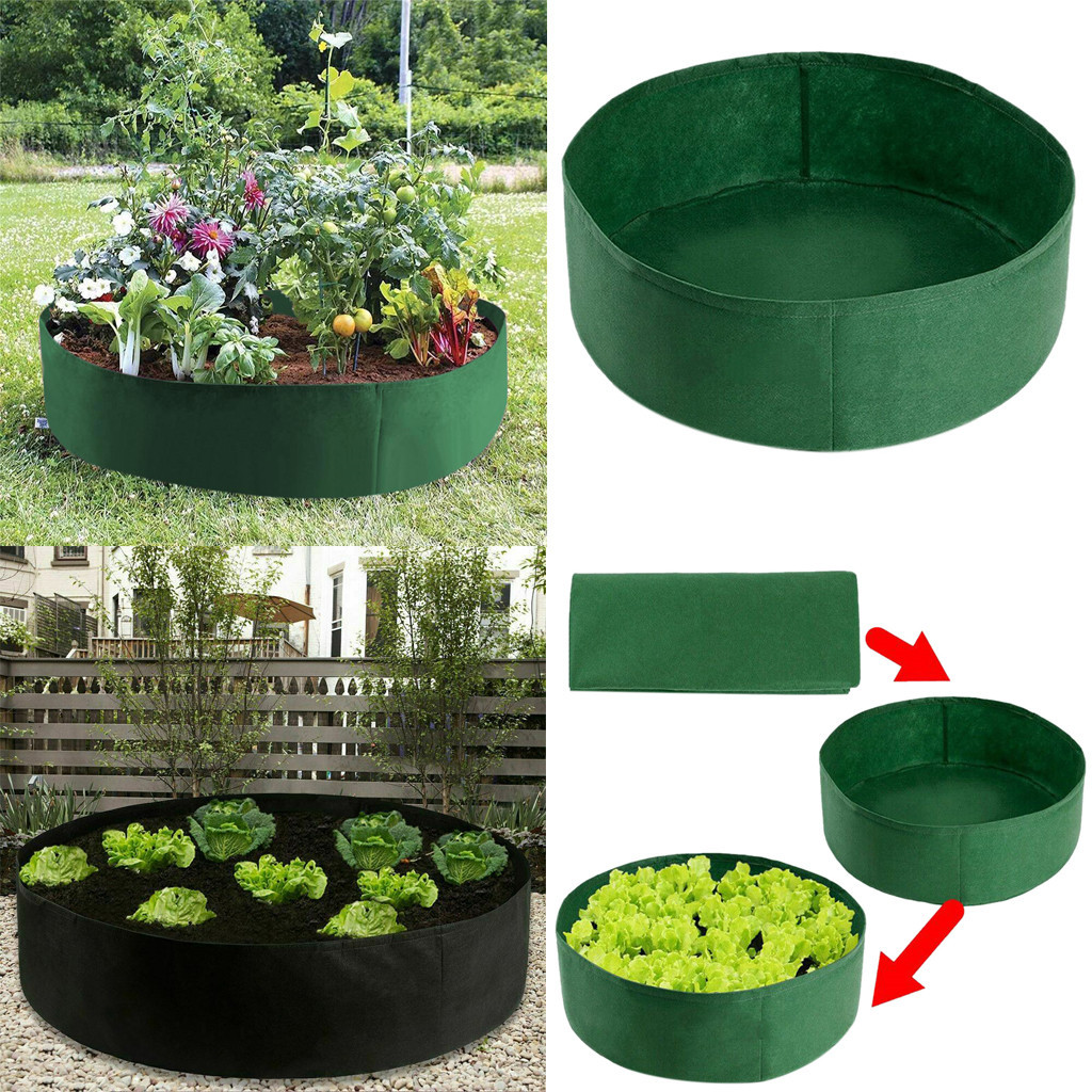 Grow Bag Garden Bed Anti-Corrosion Outdoor Vegetable Planter Non-woven Fabric Seedling Gallon Tree Handle Round Strawberry