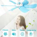 Warmtoo 6 Blades 8W Hanging Mini Ceiling Fan With 3 Meters Timing Cable Low Noise Soft Wind household Energy Saving Summer