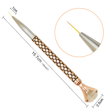 Nail Brush 1CM Draw line pen -Golden yellow, large diamond decoration