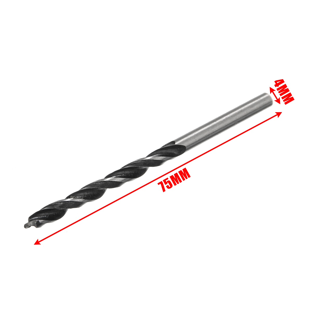 10pcs 75mm Length Woodworking Drills with Center Point 4mm Diam Twist Drill Bits for Drilling Wood
