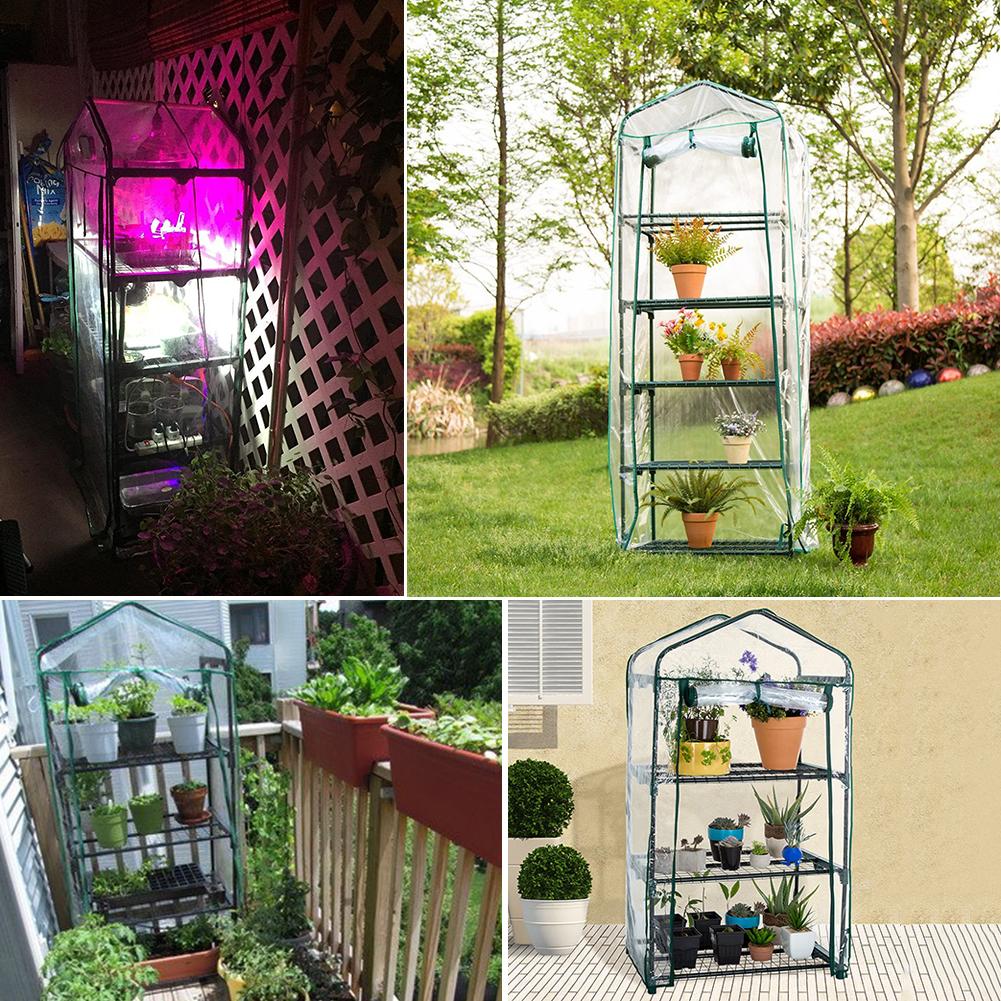 PVC Warm Garden Household Plant Greenhouse Cover Waterproof Protect Garden Plants Flowers 3/4/5 Tier (without Iron Stand)