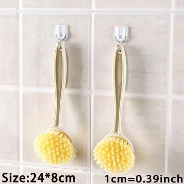 Wash Pot Brush Wooden Long Handle Cleaning Brush Pan Pot Bowl Tableware Brush Dish Washing Brush Home Kitchen Cleaning Tool 1PC