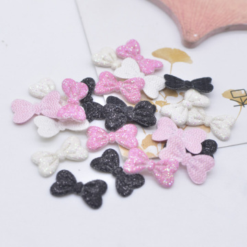 Wholesale 1000Pcs 15*9mm Glitter Fabric Padded Bow Tie Appliques for DIY Hat Ornament Hairpin Bow Decor Accessories Patches