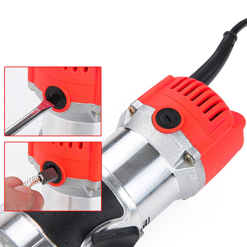 220V 1/4 850W Trim Router Edge Wood Clean Cuts Power Woodworking Tool 33000RPM trim router Lathe Live Center Taper Tool