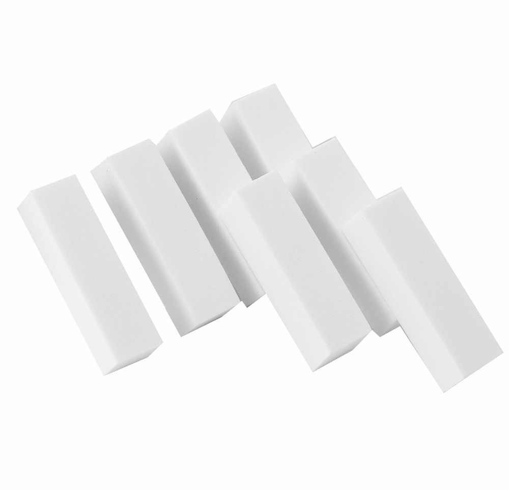 10pcs/Lot High Quality White EVA Sponge Nail Buffing Block Nail Art Buffer Sanding Files Manicure DIY Polish Polisher Tool