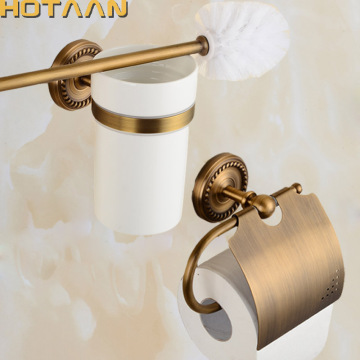 NEW Free shipping,solid brass Bathroom Accessories Set,toilet brush holder,Paper Holder,bathroom sets,antique brass HT-812200-2