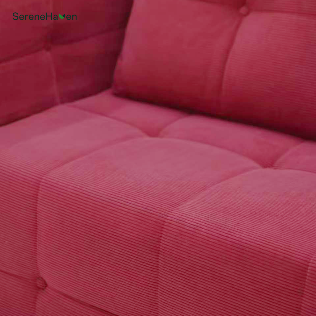 SereneHaven Merlot Lounge Loveseat - Compressed Structure Two-Seater Sofa with High-Density Foam & Stain-Resistant Corduroy