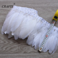 Goose feather trim 2 yards / multi-color dyed goose feather belt / 15-18cm goose feather cloth tassels with DIY decoration