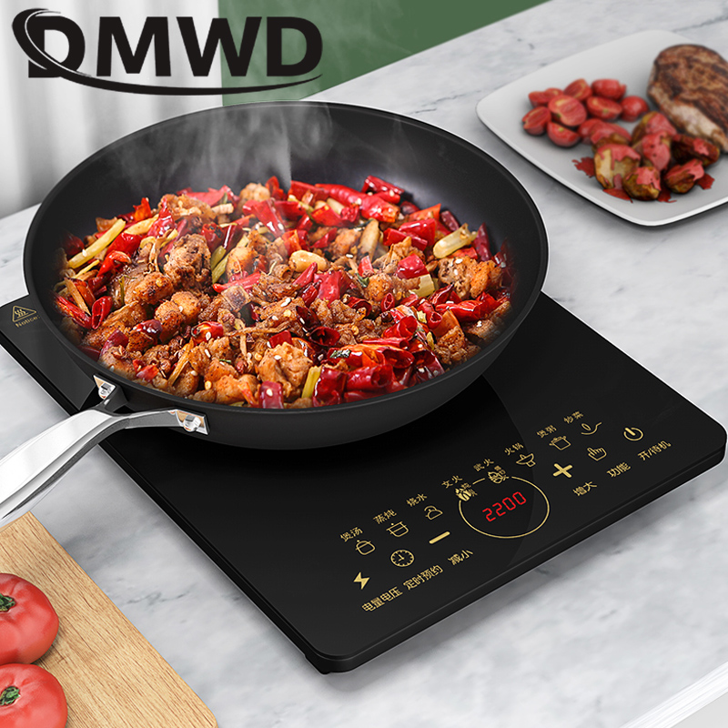 DMWD Electric Touch Control Induction Cooker Electromagnetic Oven Hot Pot Heating Stove Adjustable Mode Household 2200W EU US