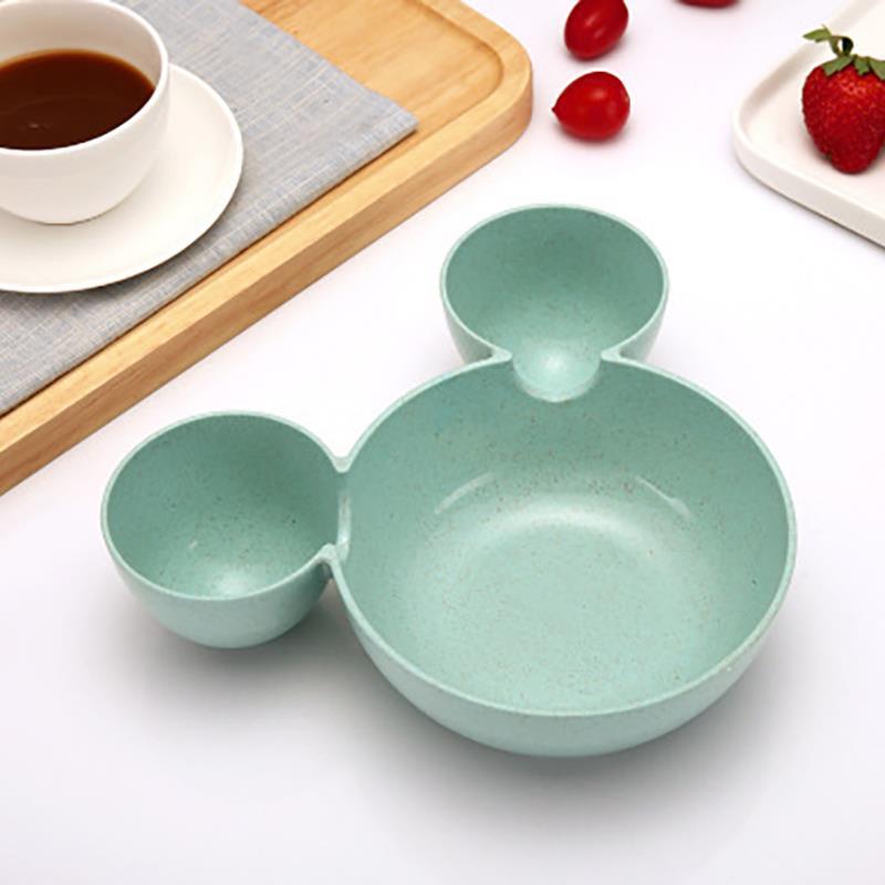 Cartoon Mouse Mickey Bowl Dishes Lunch Box Kid Baby Children Infant Baby Rice Feeding Bowl Plastic Snack Plate Tableware