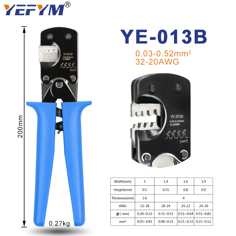 YE-013B Crimping tools pliers for JST DuPont terminals XH2.54/PH2.0/ZH1.5/SH1.0/ DuPont 2.0/2510 pliers for 0.03-0.5mm2