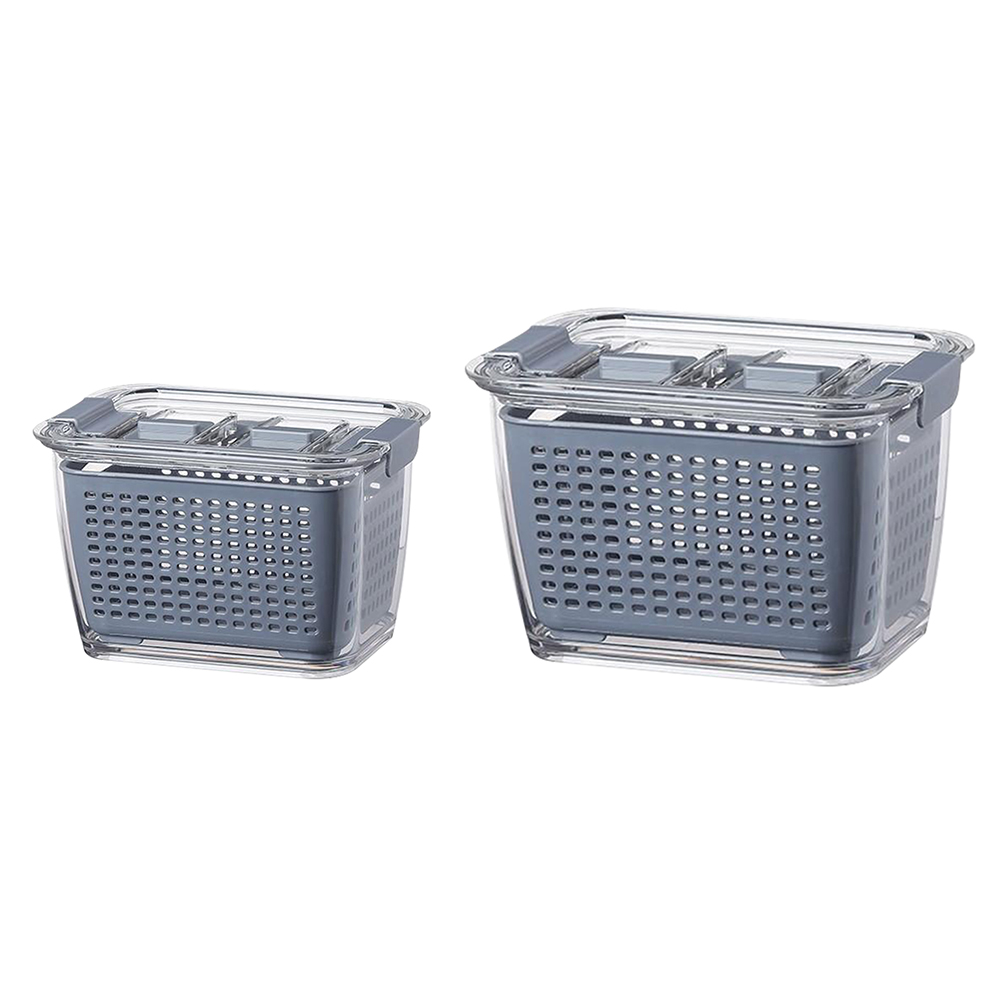 Plastic Storage Box Washing Colander Baskets Kitchen Refrigerator Food Fresh Keeping Box Vegetable Fruit Drain Box