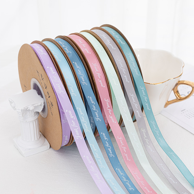 10mm ''Handmade'' Printed Polyester Ribbon for Wedding Party Decorations DIY Handmade Christmas Bow Craft Ribbons Gifts Wrapping