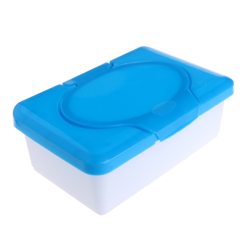 Dry Wet Tissue Paper Case Baby Wipes Napkin Storage Box Plastic Holder Container blue Whosale&Dropship