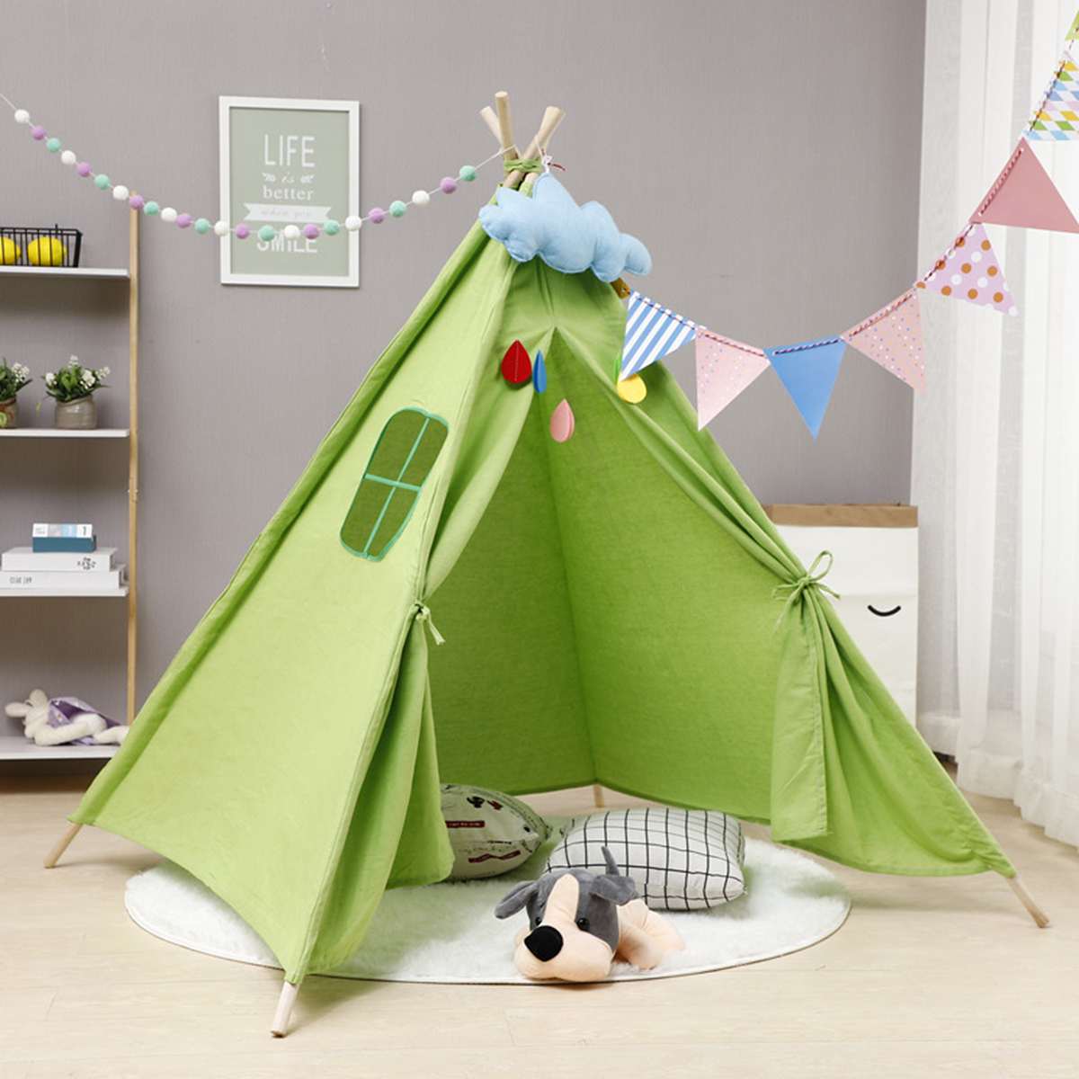 1.6m Large Kids Teepee Indian Play Tent Toy Tent For Child Playhouse Toy Kid Tents Baby Room Princess Toddler Teepees