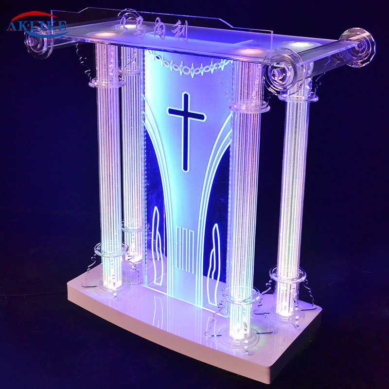 Acrylic Lectern Pulpito Modern AKLIKE Appearance And Commercial Furniture General Use  Plexiglass Podium For Church Pulpit 