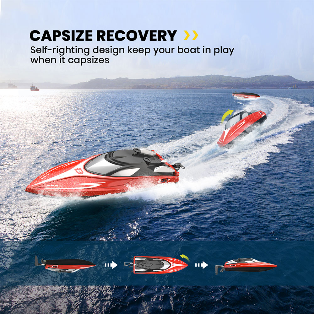 H120 RC Boat Remote Control Boats for Pools and Lakes, 20+ mph 2.4 GHz Racing Boats for Kids and Adults with 2 Battery