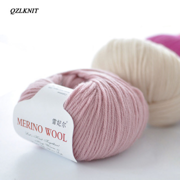 QZLKNIT 50g/ball 100%Merino wool yarn Autumn/winter Soft Medium-roving wool yarn DIY Hand knitted Crochet scarf clothes Yarn