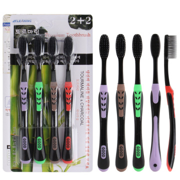 4 PCS/Set Family Pack Soft Hair Toothbrush Set Bamboo Charcoal Nano Brush Tooth Brush Dental Personal Oral Care Teeth Brush