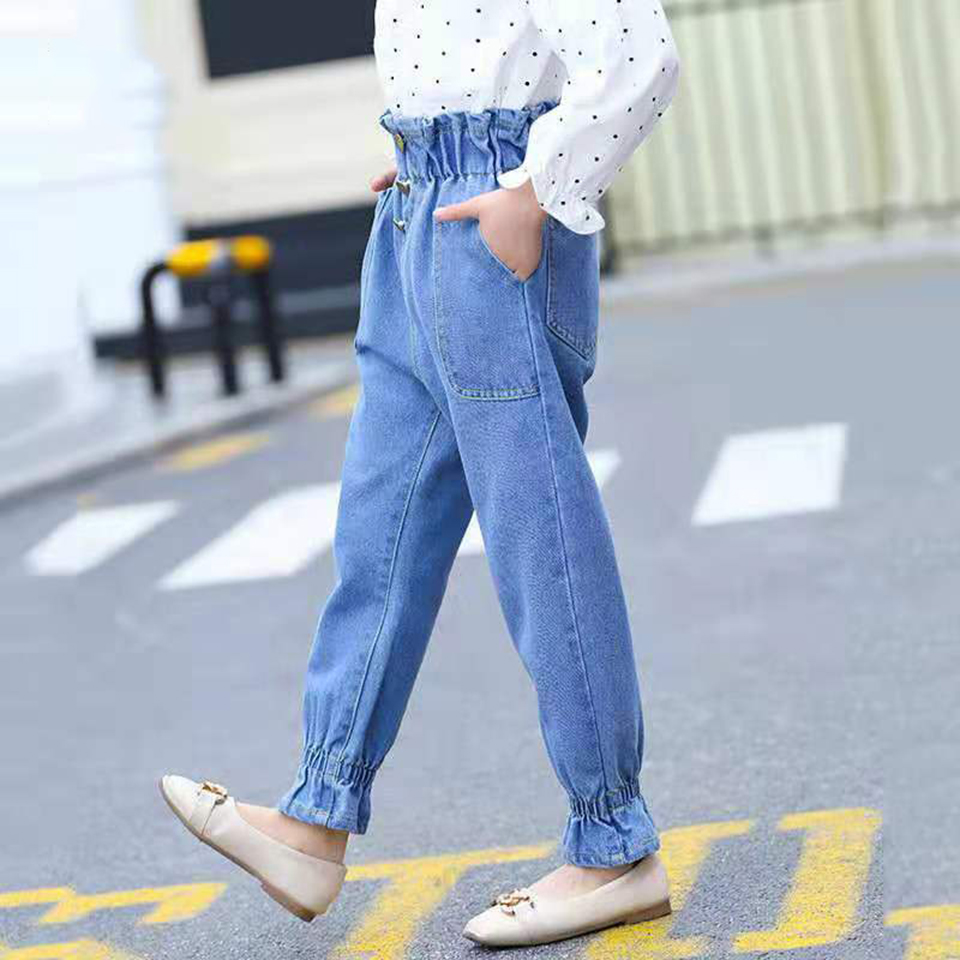 Kids Girls Jeans 2019 Spring Autumn Girls Pants Mid Waist Children Skinny Girls Trousers Age For 4 5 6 7 8 9 10 11 12 13 Yrs