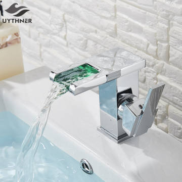 Chrome Basin Faucets Bath Basin Sink Mixer Taps Bathroom Brass Taps Square Vessel Faucet Basin Cold Hot Water Mixer Tap