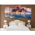 Canvas Painting Wall Art Home Decor Framework 5 Pieces Snow Mountain Austria Dolomites Smoke HD Printed Natural Landscape Poster