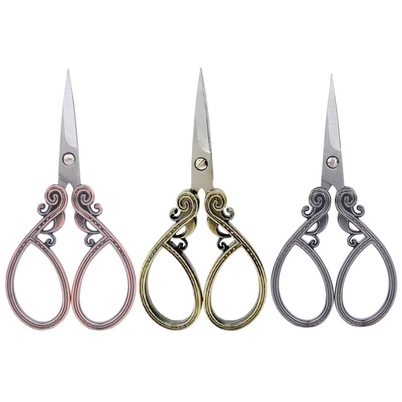 Retro Style Scissors Antique Cutter Cutting Vintage Scissors Embroidery Cross Stitch Sewing Tool Stainless Steel Craft Shears