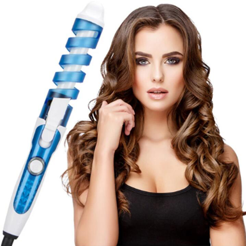 Spiral Hair Curler Electric Professional Hair Styling Tool Cone Ceramic Curling Wand Big Hair Wave Hair Curlers Rollers Machine