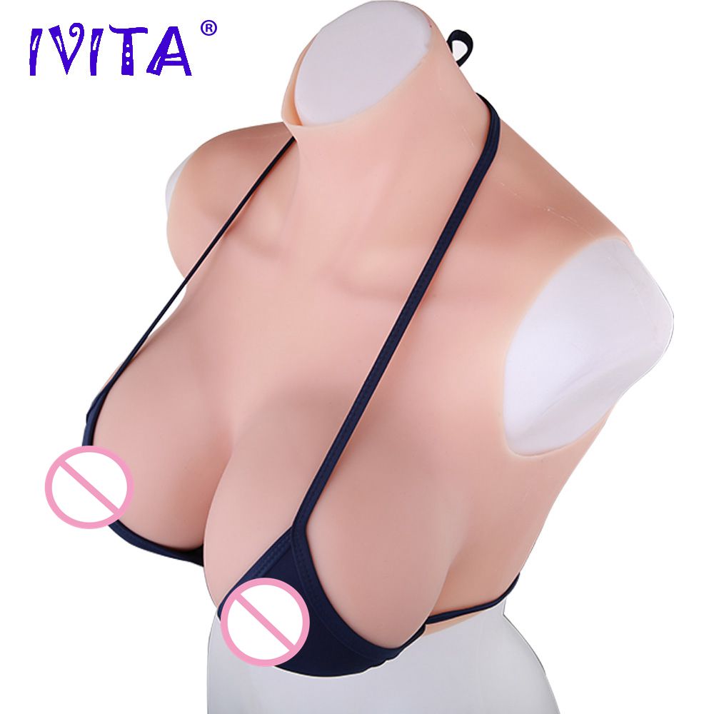 IVITA 3300g Realistic Fashion Silicone Breast Forms Artifical Silicone Fake Boobs For Crossdresser Transgender Enhancer Shemale