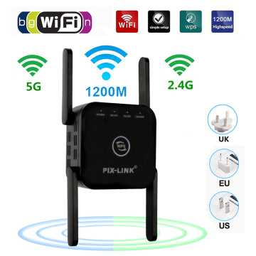 2.4G/5G 1200M Wifi Repeater Wifi Extender Wifi Amplifier Wireless Long Range WiFi Booster Wi-Fi Repeater Signal Wi-fi Extender