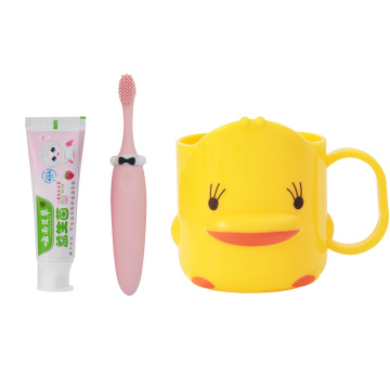 Toothpaste Thooth Brush Cup Set Kids Lovely Dental Care Suit Little Yellow Duck Mouthwash Cup 65g Wormwood Probiotic Toothpaste