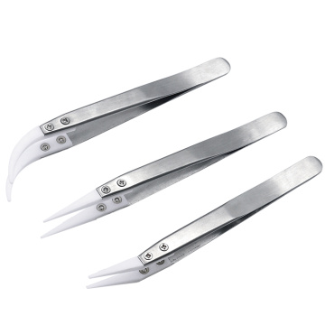 New Non Conductive Ceramic Tweezers IC SMD SMT Tweezers Heat Resistant 1000 Degree Hand Tools