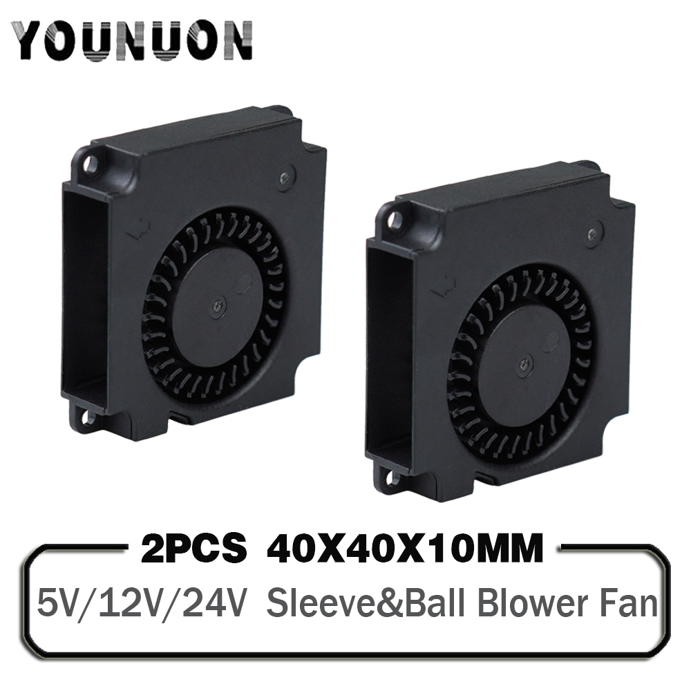 2PCS 40mm 3D Printer Fan 12V 24V 5V 4010 Blower Printer Cooling Accessories DC Turbo Blower Fan Radial Fans 40x40