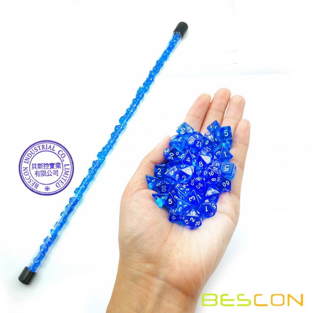 Mini Rpg Dice 49pcs Long Tube Gem Blue 2