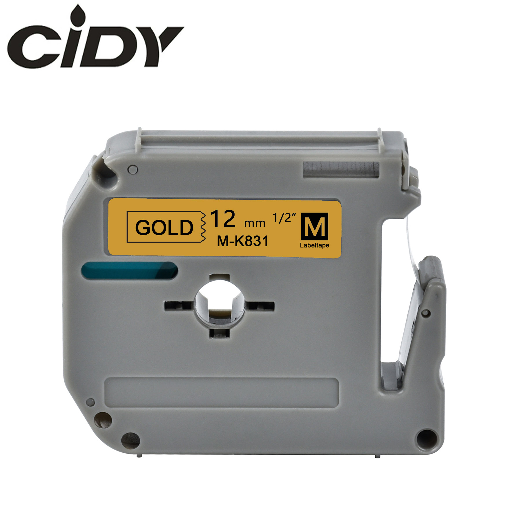 CIDY MK831 MK 831 M-K831 12mm Black on gold label tapes for PT-65 PT-70 PT-80 PT-90 PT-M95 PT-100 PT-110 PT-45M Label Printer