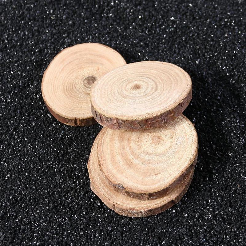 30pcs 3-4CM Wood Log Slices Discs For DIY Crafts Wedding Centerpieces DIY Handmade Round Wood Chips