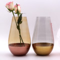 Handblown Electroplate Gold Glass Vase For Home