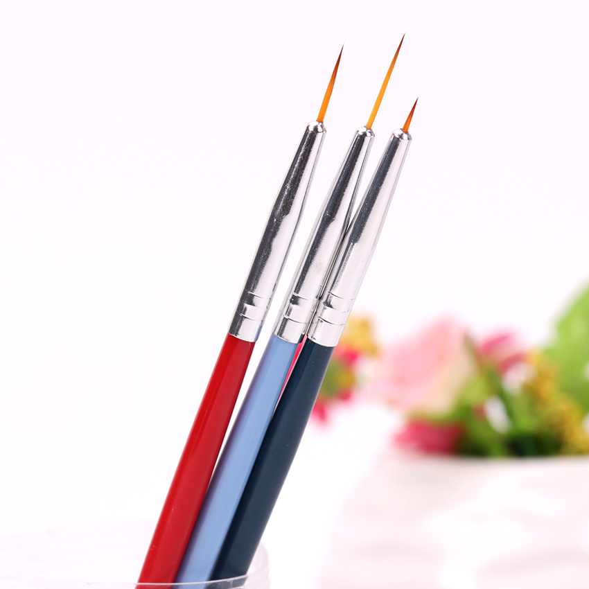 3PCS/Set New Nail Brushl Art Line Painting Pen 3D Tips DIY Acrylic UV Gel Brushes Drawing Design Girl Manicure Painting Tool