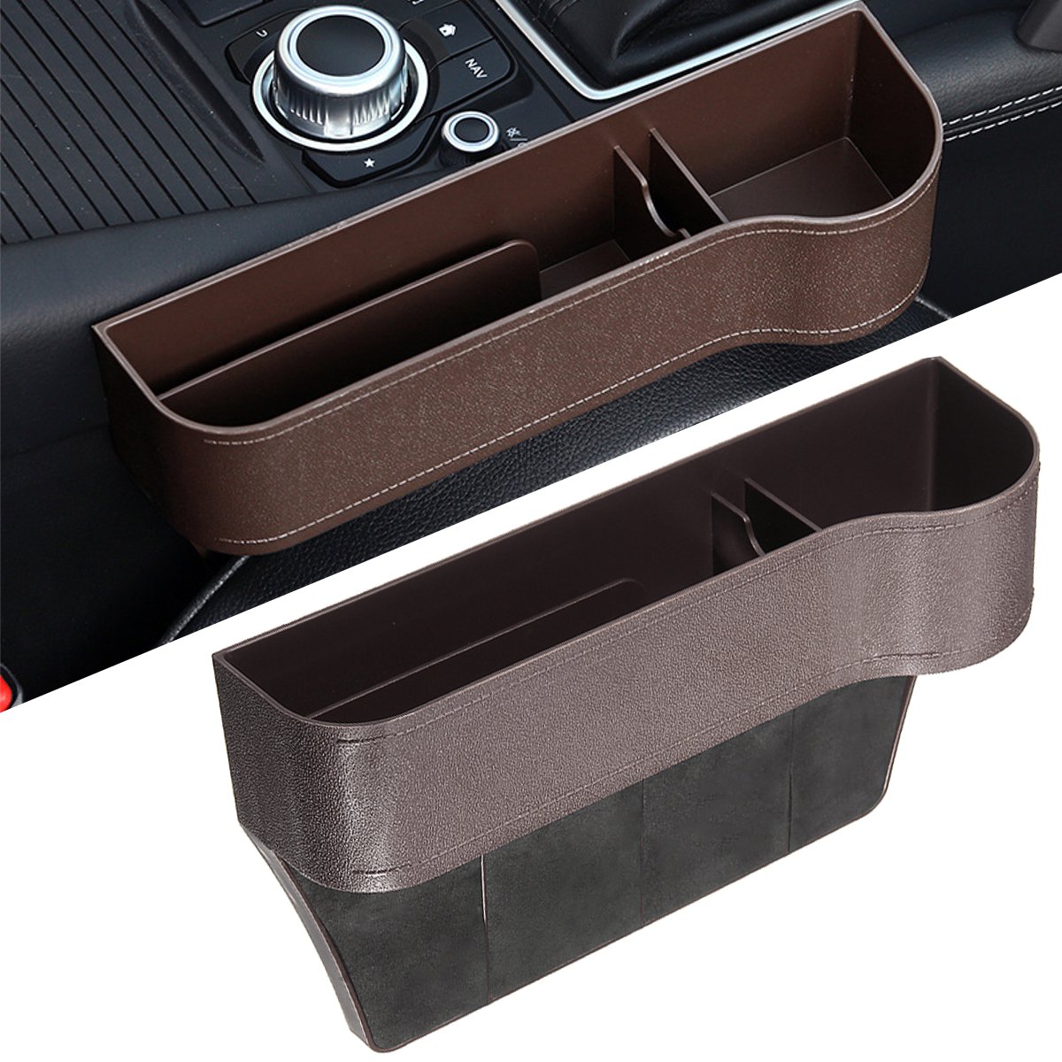 Left / Right Car Seat Crevice Gaps Storage Box ABS Plastic Auto Drink for Pockets Organizers Stowing Tidying Universal