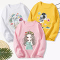 3 Pcs Kids Girls T-shirts Autumn Children Outerwear Tops Princess Toddler Baby Clothes Teenage Cartoon Long Sleeve Tee Shirts