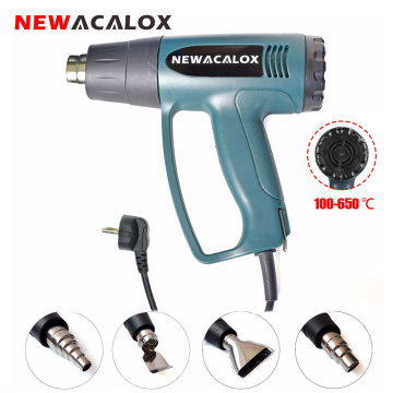 NEWACALOX EU 220V Heat Gun 2000W Hot Air Gun Temperature Control with 4PC Heater Nozzles for Removing Paint Shrinking PVC Crafts