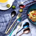Korean Style 304 Stainless Steel Stirring Spoons Forks Dinnerware Set Colorful Cutlery Creative Ice Spoon Kitchen Accessories