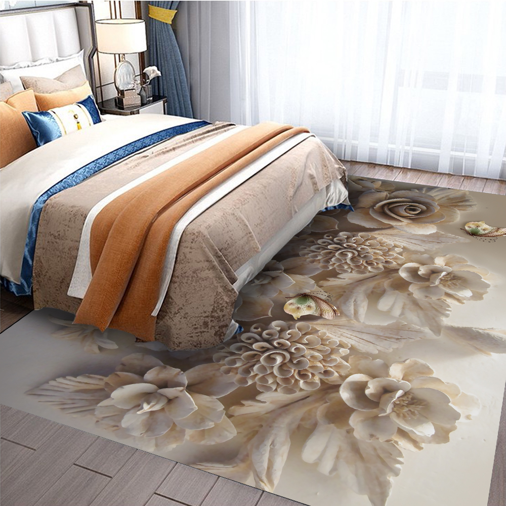 2020 Alfombra Printed Flannel Area Rug Jewelry Flower Pattern Carpet Room Floor Printed Carpet For Living Room Bedroom & Home