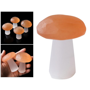 Hand Polished Natural Selenite Crystal Mushroom Home Decoration Collectible Gift Selenite Polished Mushroom Stone Home Decor