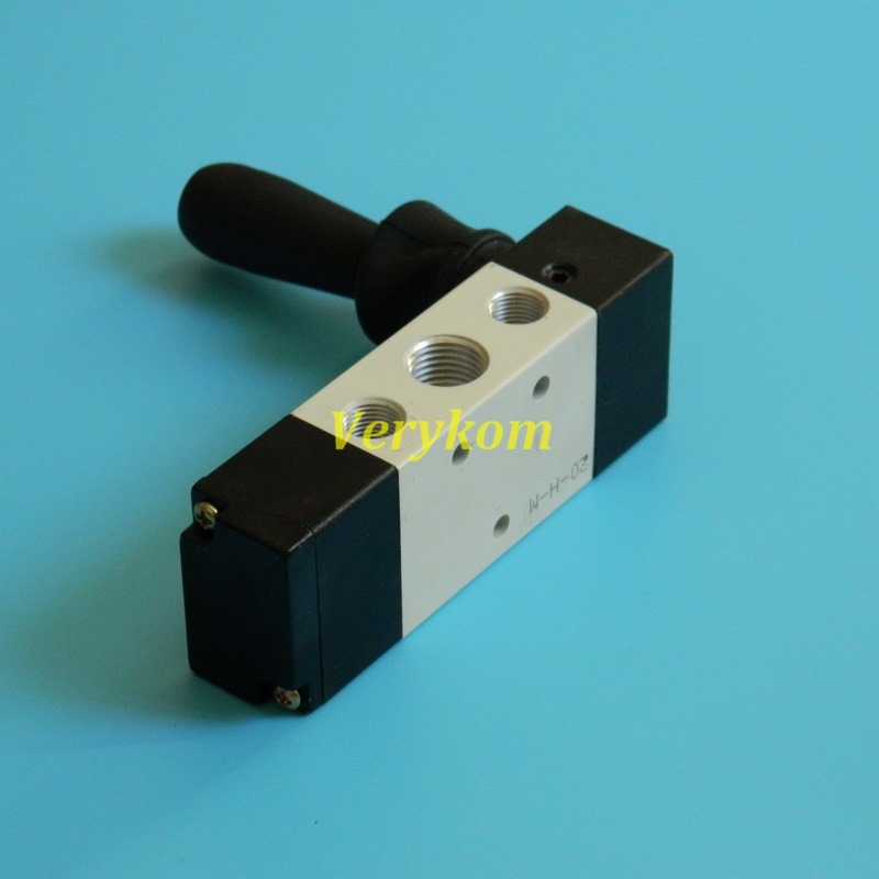 Verykom Pneumatic 1/4'' Port 5 Way 3 Position 4H230C-08 Center Close Manual Solenoid Valve Hand Lever Operated Pull Valves 3/5