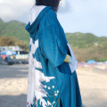 Nu-June Microfiber Women Man Swimming Diving Bathrobe Cloak Printing Changing Robe Bath Towel Outdoor Hooded Beach Towel Poncho